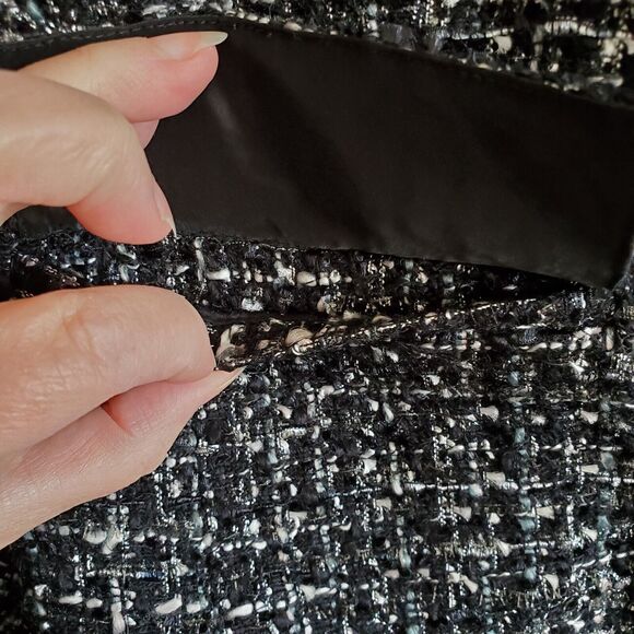 Emerson Rose Blazer Skirt Set Womens Medium Black Parisian Tweed Speckled Zipper - Picture 16 of 16